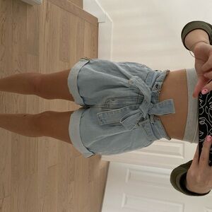 BDG light denim shorts